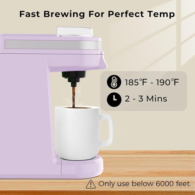 CHULUX Mini Coffee Maker for K Capsule, Single Serve Coffee Maker for One Cup Americano, Lightweight Pod Coffee Machine, Lavender - Image 3